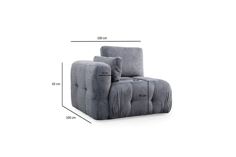 Yvara Soffa med Divan 2-sits - Grå - Möbler - Soffa - Divansoffor & schäslongsoffa