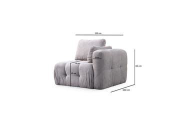 Yvara Soffa med Divan 2-sits - Ljusgrå - Möbler - Soffa - Modulsoffor - Komplett modulsoffa