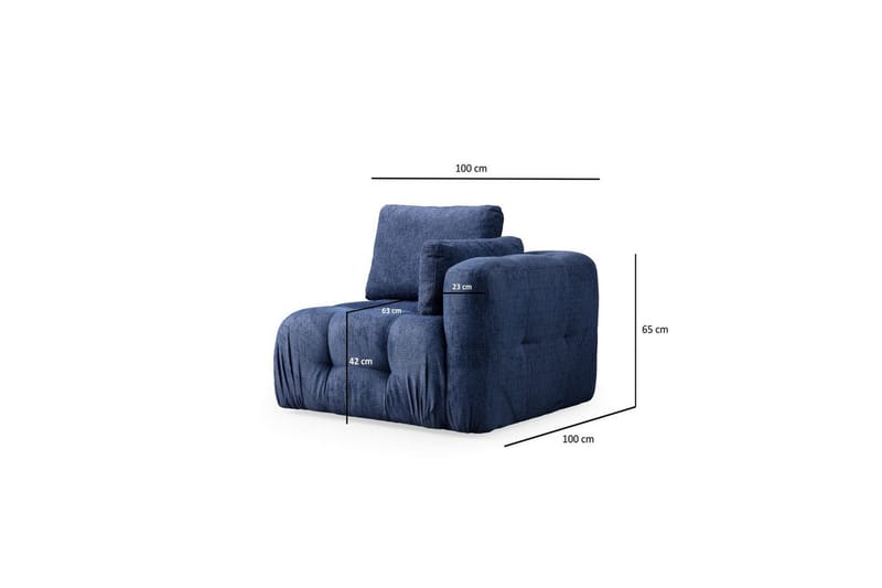 Yvara Soffa med Divan 2-sits - Marinblå - Möbler - Soffa - Divansoffor & schäslongsoffa