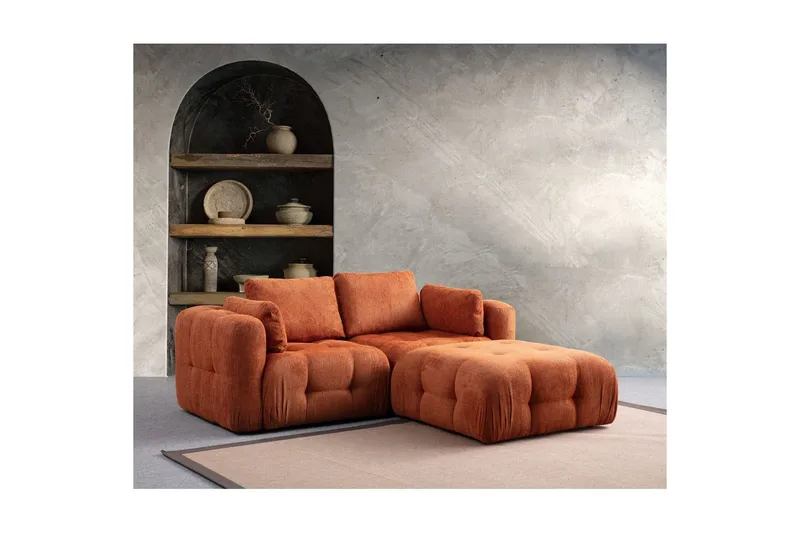 Yvara Soffa med Divan 2-sits - Orange - Möbler - Soffa - Modulsoffor - Komplett modulsoffa