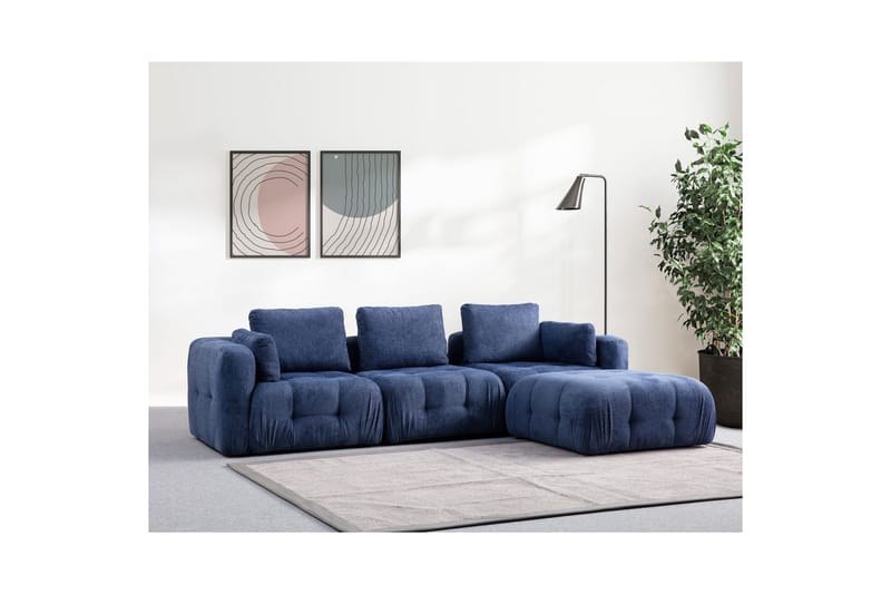 Yvara Soffa med Divan 4-sits - Blå - Möbler - Soffa - Divansoffor & schäslongsoffa