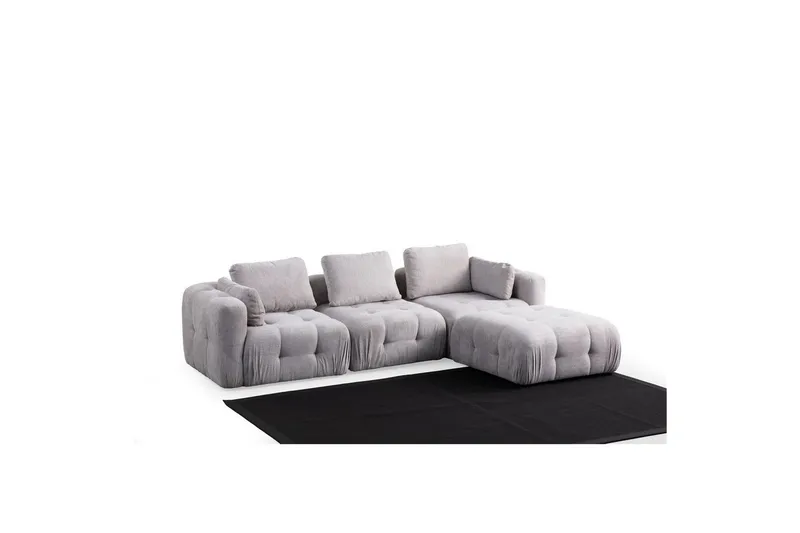 Yvara Soffa med Divan 4-sits, Ljusgrå