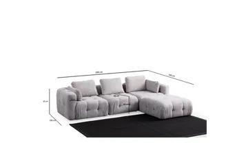 Yvara Soffa med Divan 4-sits - Ljusgrå - Möbler - Soffa - Modulsoffor - Komplett modulsoffa
