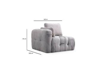 Yvara Soffa med Divan 4-sits - Ljusgrå - Möbler - Soffa - Modulsoffor - Komplett modulsoffa