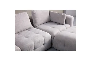 Yvara Soffa med Divan 4-sits - Ljusgrå - Möbler - Soffa - Modulsoffor - Komplett modulsoffa