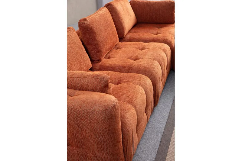 Yvara Soffa med Divan 4-sits - Orange - Möbler - Soffa - Modulsoffor - Komplett modulsoffa