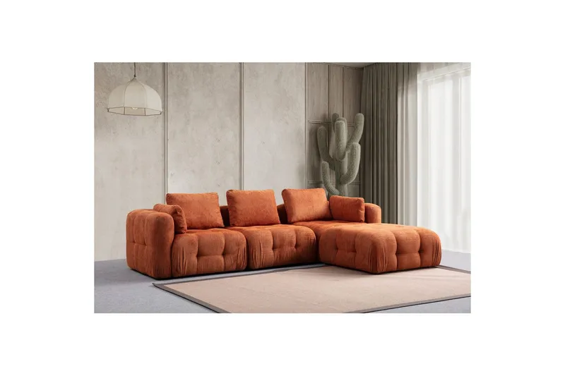 Yvara Soffa med Divan 4-sits - Orange - Möbler - Soffa - Modulsoffor - Komplett modulsoffa
