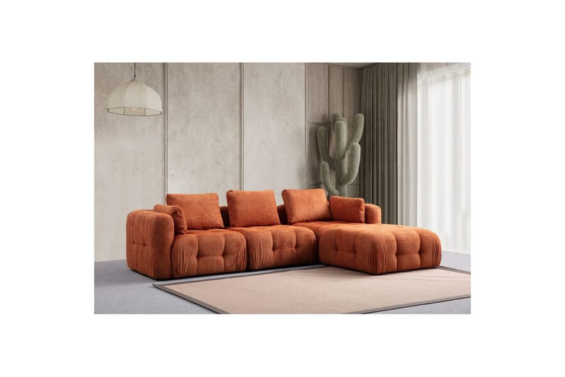 Yvara Soffa med Divan 4-sits - Orange - Möbler - Soffa - Modulsoffor - Komplett modulsoffa