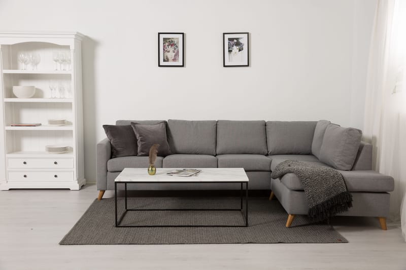 Zero 4-sits Soffa med Schäslong Höger - Ljusgrå - Divansoffor & schäslongsoffa - 4 sits soffa med divan