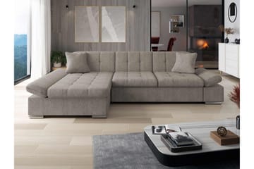 Djerra Bäddsoffa med Schäslong 3-sits i Bouclé - Grå - Möbler - Soffa - Bäddsoffa