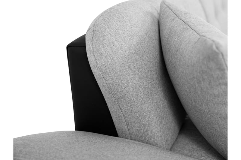 Djerra Bäddsoffa med Schäslong 3-sits i Konstläder - Svart/Grå - Möbler - Soffa - Bäddsoffa