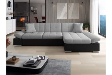 Djerra Bäddsoffa med Schäslong 3-sits i Konstläder - Svart/Grå - Möbler - Soffa - Bäddsoffa
