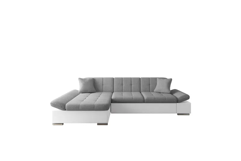 Djerra Bäddsoffa med Schäslong 3-sits i Konstläder - Vit/Grå - Möbler - Soffa - Bäddsoffa