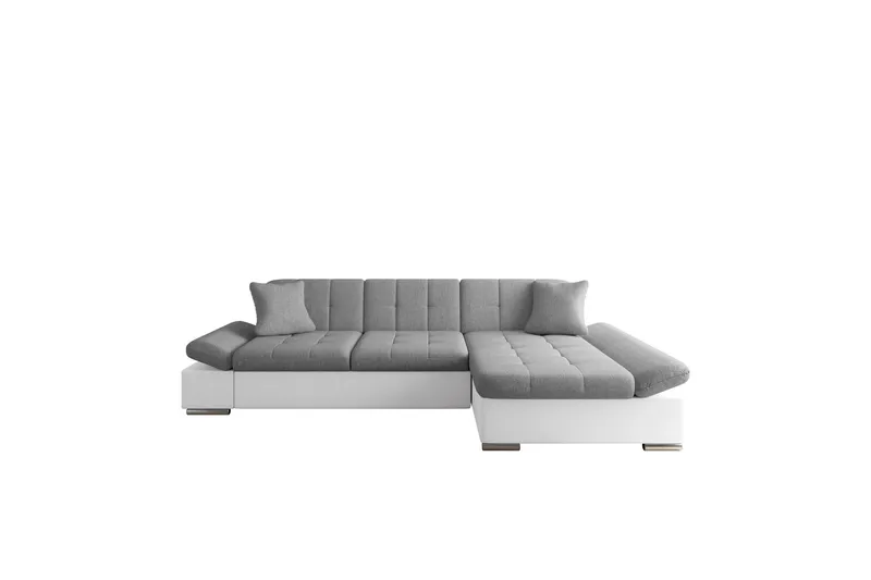 Djerra Bäddsoffa med Schäslong 3-sits i Konstläder - Vit/Grå - Möbler - Soffa - Bäddsoffa