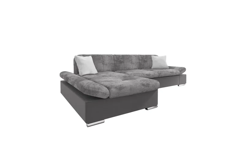 Djerra Bäddsoffa med Schäslong 3-sits i Sammet - Mörkgrå/Ljusgrå - Möbler - Soffa - Bäddsoffa