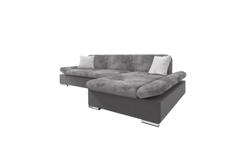 Djerra Bäddsoffa med Schäslong 3-sits i Sammet - Mörkgrå/Ljusgrå - Möbler - Soffa - Bäddsoffa