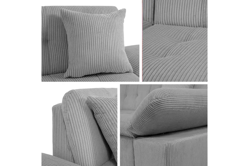 Djerra Soffa med Divan 3-sits - Vit/Mörkgrå/Röd - Möbler - Soffa - Divansoffor & schäslongsoffa