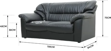 Dominic soffa 2-sits - Svart konstläder - Svart - Möbler - Soffa - Skinnsoffor