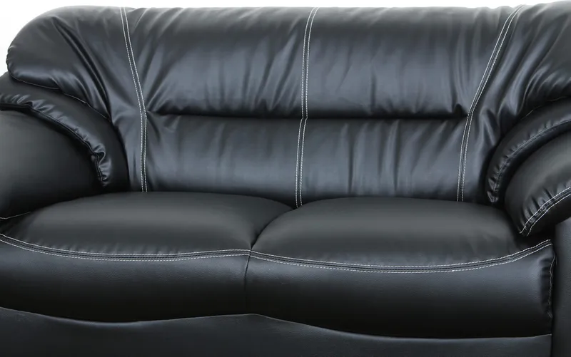 Dominic soffa 2-sits - Svart konstläder - Svart - Möbler - Soffa - Skinnsoffor