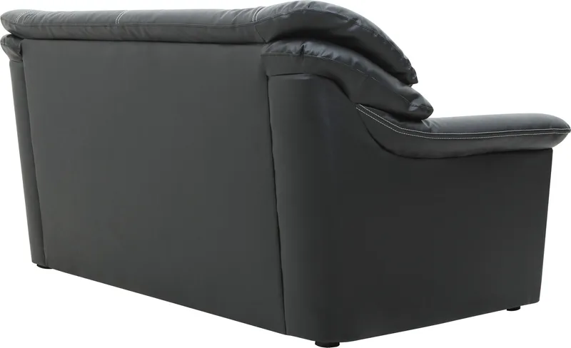Dominic soffa 2-sits - Svart konstläder - Svart - Möbler - Soffa - Skinnsoffor