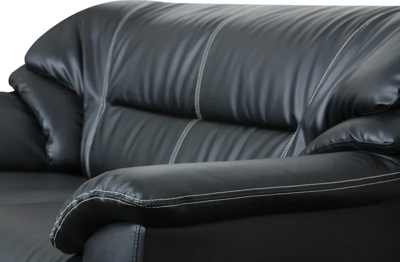 Dominic soffa 2-sits - Svart konstläder - Svart - Möbler - Soffa - Skinnsoffor