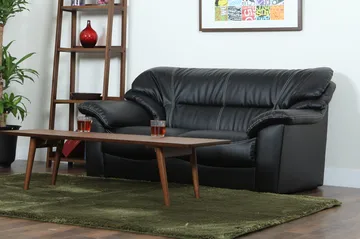 Dominic soffa 2-sits - Svart konstläder - Svart - Möbler - Soffa - Skinnsoffor