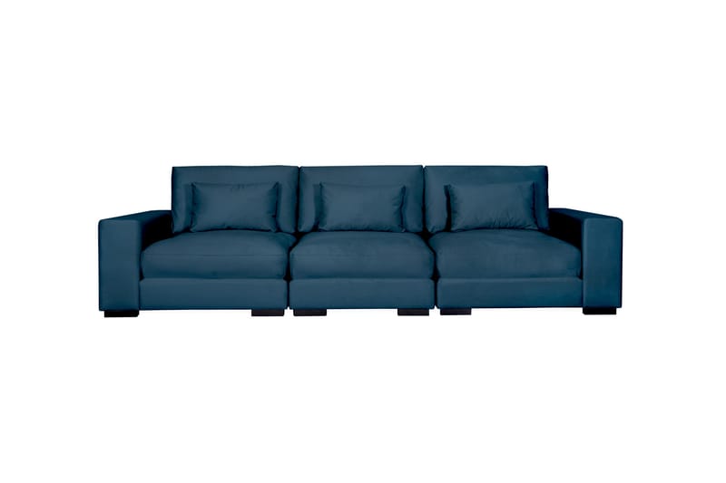Dubai 3-sits soffa sammet - Blå - Sammetssoffa - 3 sits soffa