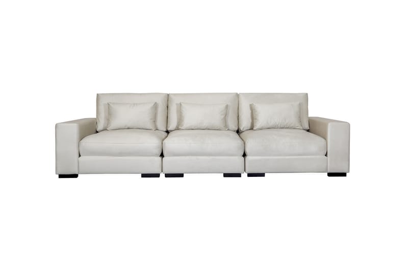 Dubai 3-sits soffa sammet - Vit - Sammetssoffa - 3 sits soffa