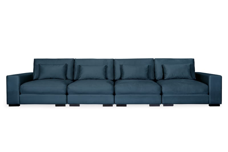 Dubai 4-sits soffa sammet - Blå - Sammetssoffa - 4 sits soffa