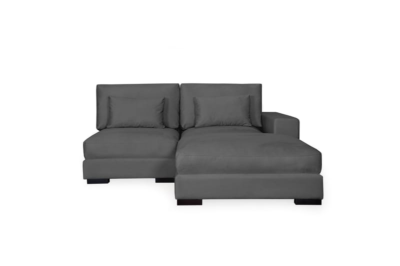 Dubai Divansoffa Vänster Sammet - Mörkgrå - Divansoffor & schäslongsoffa - Sammetssoffa - 2 sits soffa med divan