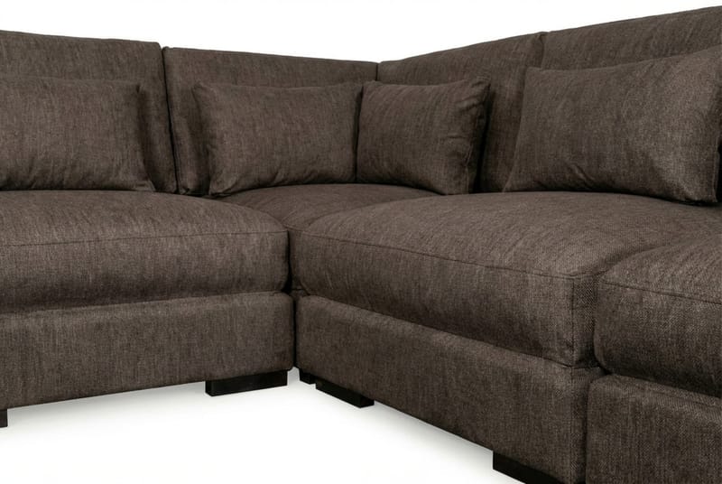 Dubai Hörnsoffa Extra Djup i Chenille - Mörkbrun - Möbler - Soffa - Hörnsoffa