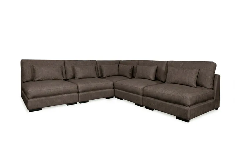 Dubai Hörnsoffa Extra Djup, Mörkbrun