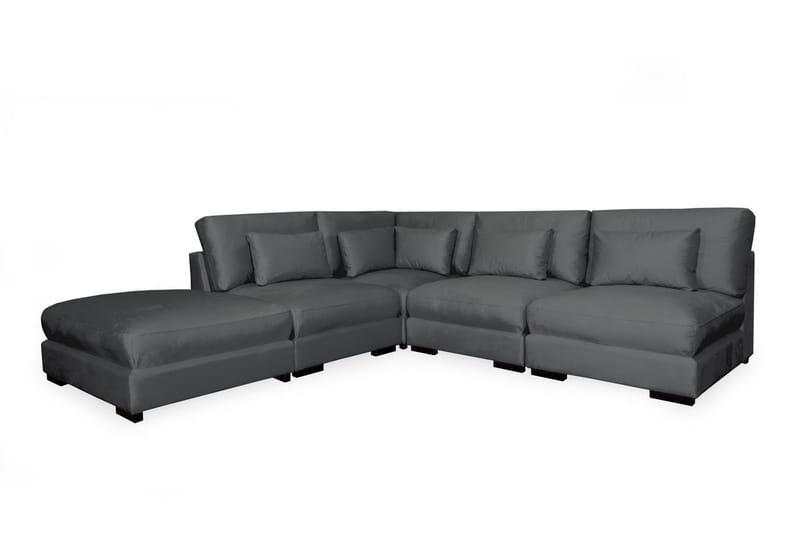 Dubai Schäslongsoffa Höger Sammet - Mörkgrå - Möbler - Soffa - Divansoffor & schäslongsoffa