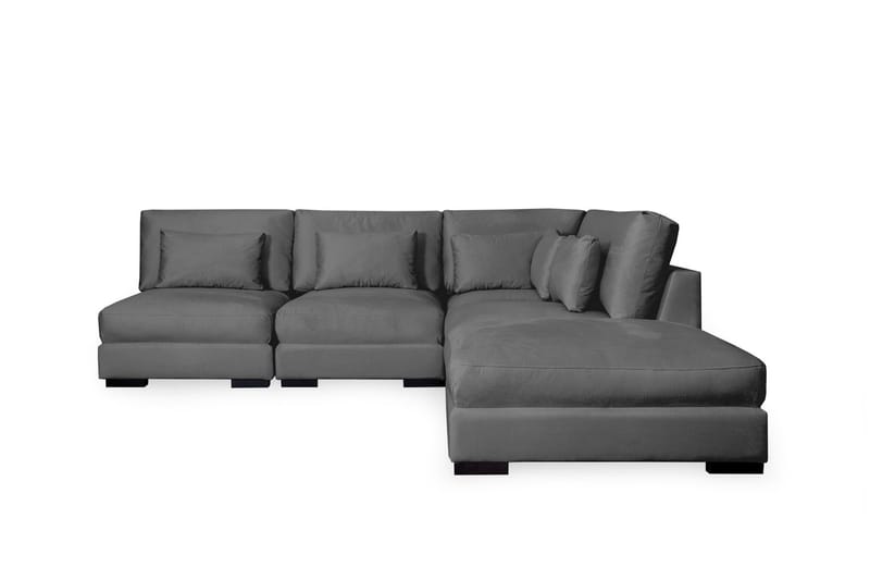 Dubai Schäslongsoffa Vänster Sammet - Mörkgrå - Sammetssoffa - Divansoffor & schäslongsoffa - 4 sits soffa med divan