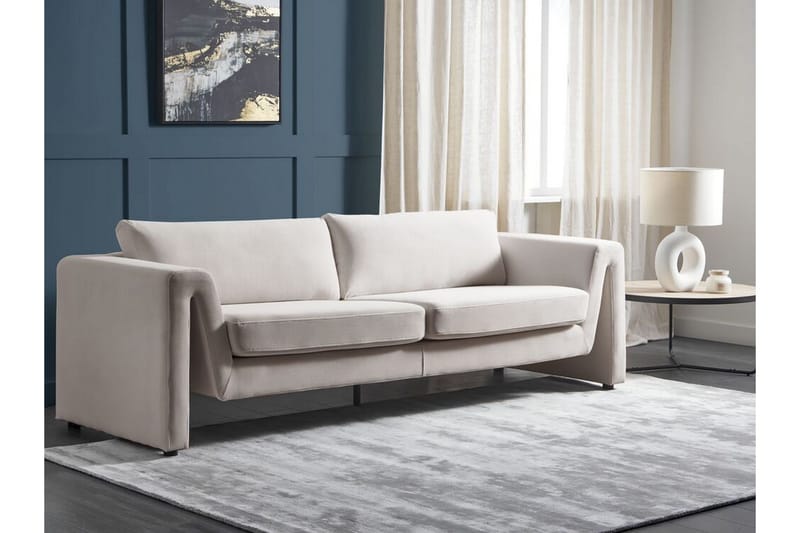 Durran Soffa 3-sits - Beige/Svart - Möbler - Soffa - Sammetssoffa