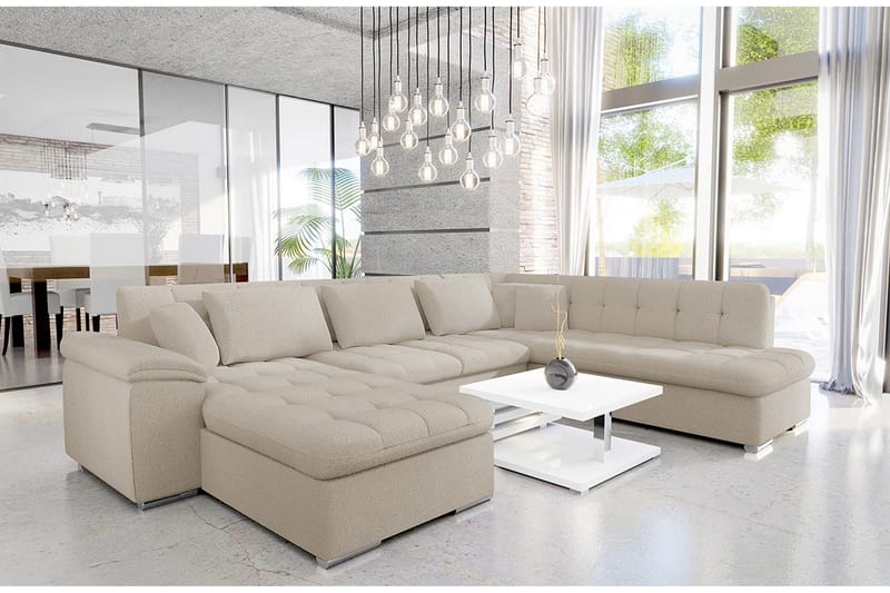 Dynir Soffa med Divan och Schäslong 4-sits - Beige - Möbler - Soffa - U-soffa
