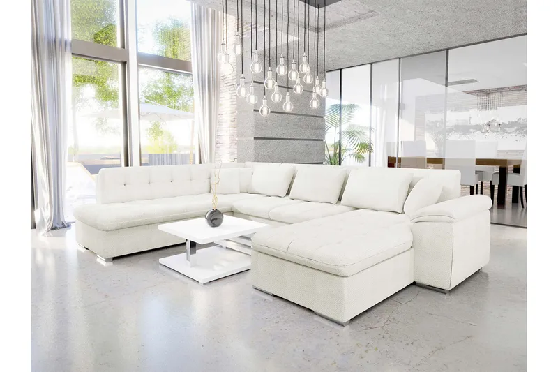 Dynir Soffa med Divan och Schäslong 4-sits - Vit - Möbler - Soffa - U-soffa