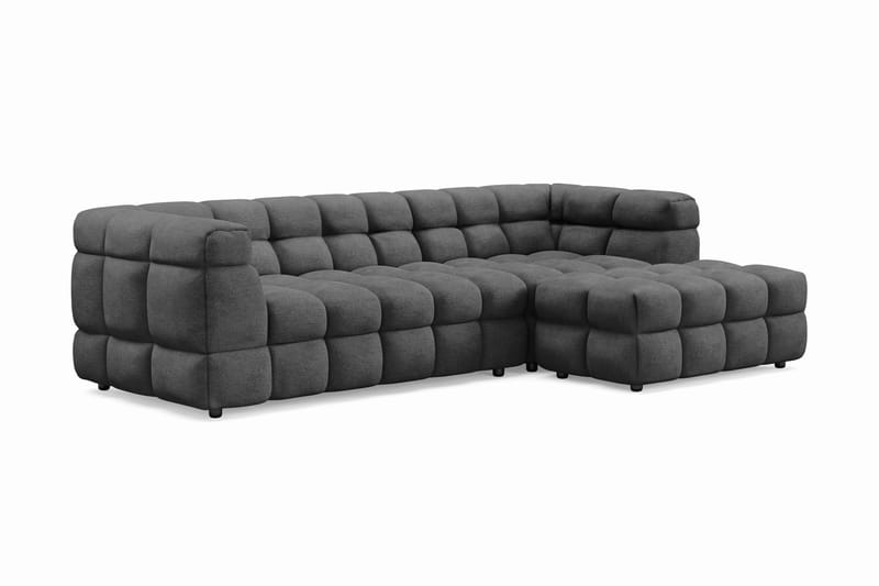 Elise 3-sits Bubblig Soffa med Divan Höger - Mörkgrå - Möbler - Soffa - Divansoffor & schäslongsoffa