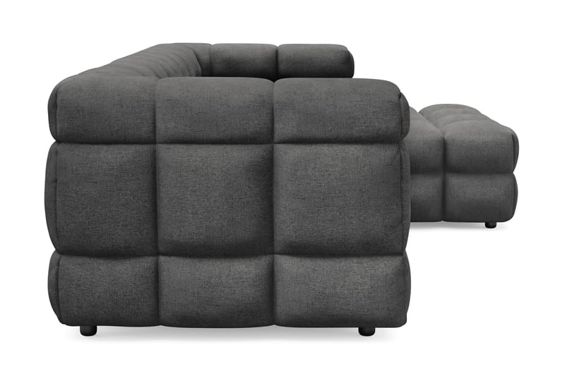 Elise 3-sits Bubblig Soffa med Divan Höger - Mörkgrå - Möbler - Soffa - Divansoffor & schäslongsoffa