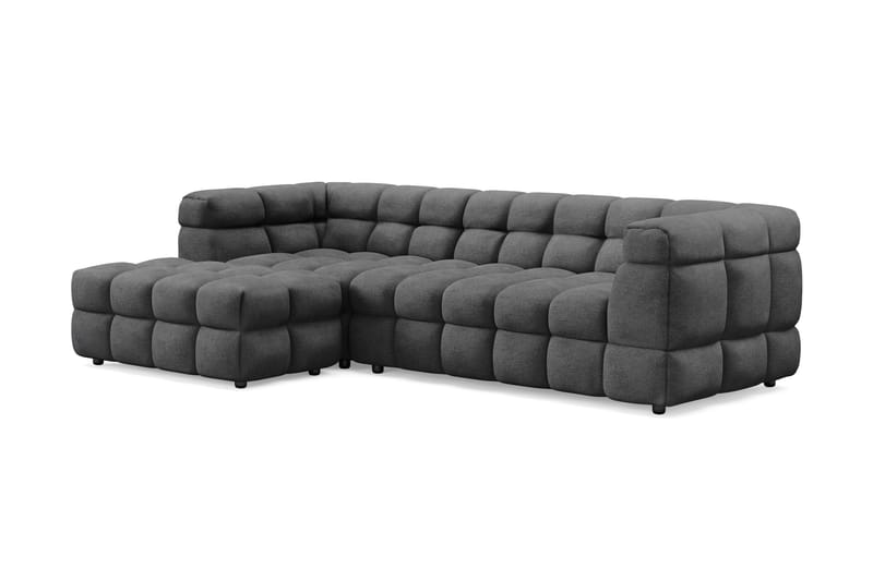 Elise 3-sits Bubblig Soffa med Divan Vänster - Mörkgrå - Möbler - Soffa - Divansoffor & schäslongsoffa