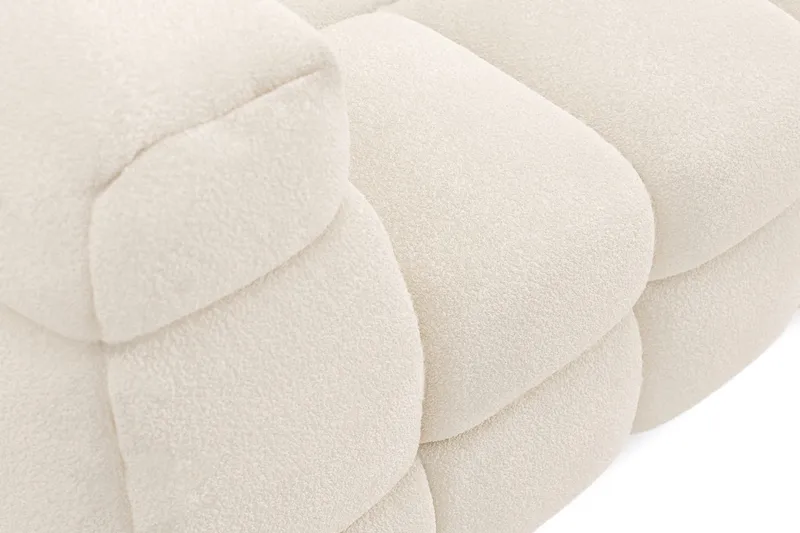 Elise 4-sits Bubblig Soffa med Divan Höger - Beige Teddy - Möbler - Soffa - Divansoffor & schäslongsoffa