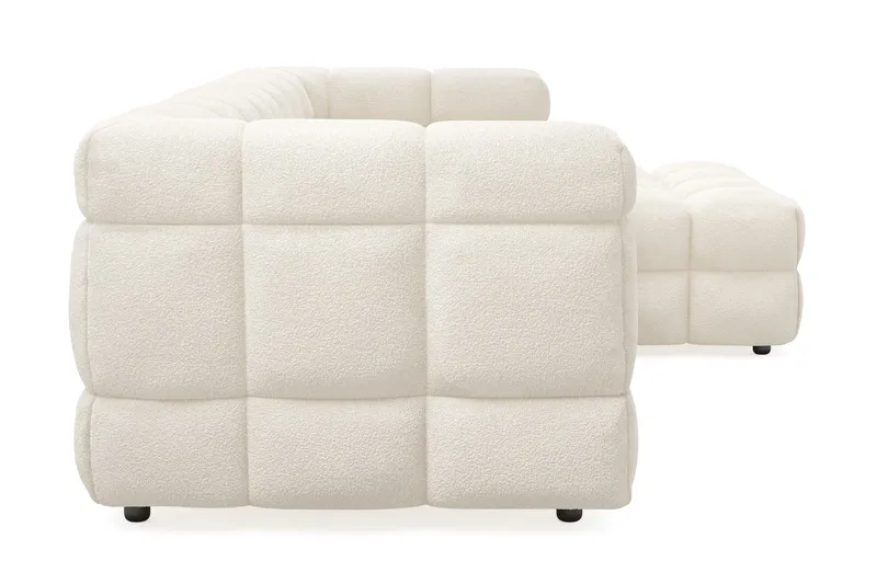 Elise 4-sits Bubblig Soffa med Divan Höger - Beige Teddy - Möbler - Soffa - Divansoffor & schäslongsoffa
