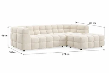 Elise 4-sits Bubblig Soffa med Divan Höger - Beige - Möbler - Soffa - Divansoffor & schäslongsoffa