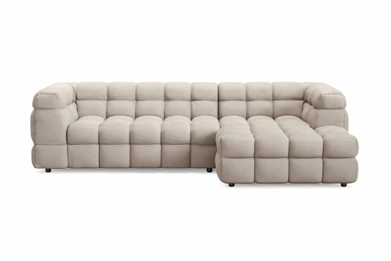 Elise 4-sits Bubblig Soffa med Divan Höger, Beige