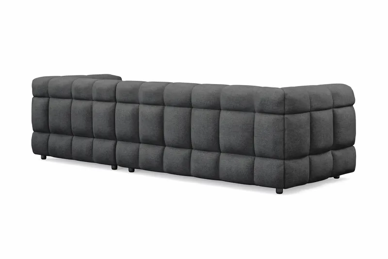 Elise 4-sits Bubblig Soffa med Divan Höger - Mörkgrå - Möbler - Soffa - Divansoffor & schäslongsoffa