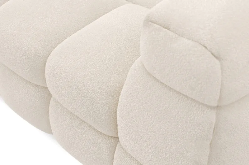 Elise 4-sits Bubblig Soffa med Divan Vänster - Beige Teddy - Möbler - Soffa - Divansoffor & schäslongsoffa