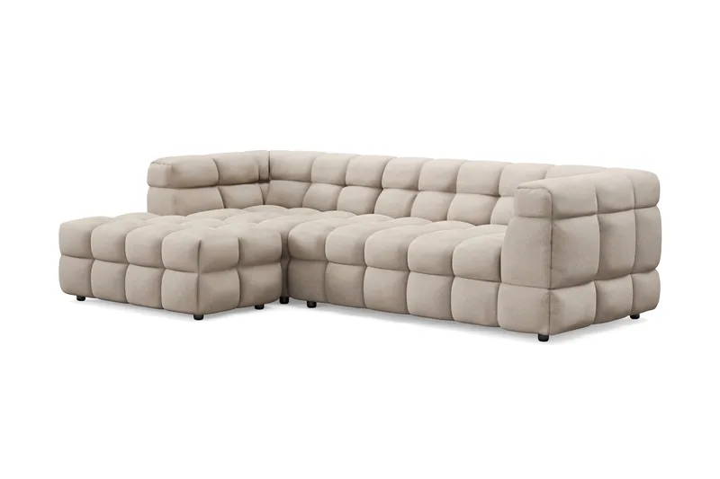 Elise 4-sits Bubblig Soffa med Divan Vänster - Beige - Möbler - Soffa - Divansoffor & schäslongsoffa