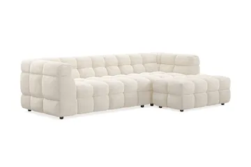 Elise 4-sits Högervänd L-formad Bubblig Divansoffa 274 cm i Bouclé - Gräddvit - Möbler - Soffa - Divansoffor & schäslongsoffa