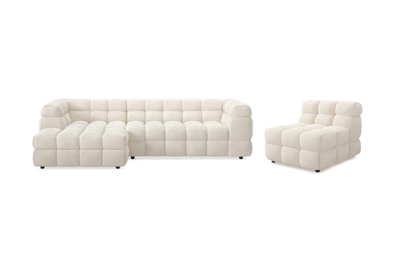 Elise Bubblig Soffgrupp 3-sits Divansoffa Vänster + Fåtölj - Beige - Möbler - Soffa - Soffgrupp