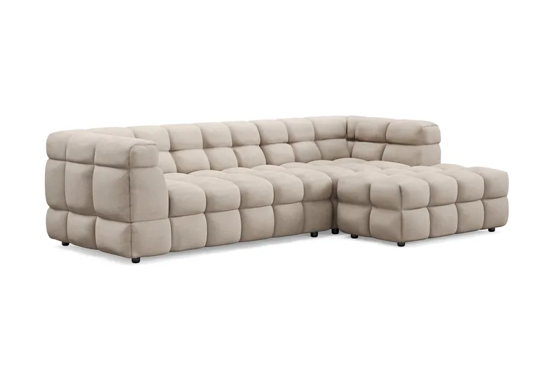 Elise Bubblig Soffgrupp 4-sits Divansoffa Vänster + Fåtölj - Beige - Möbler - Soffa - Soffgrupp